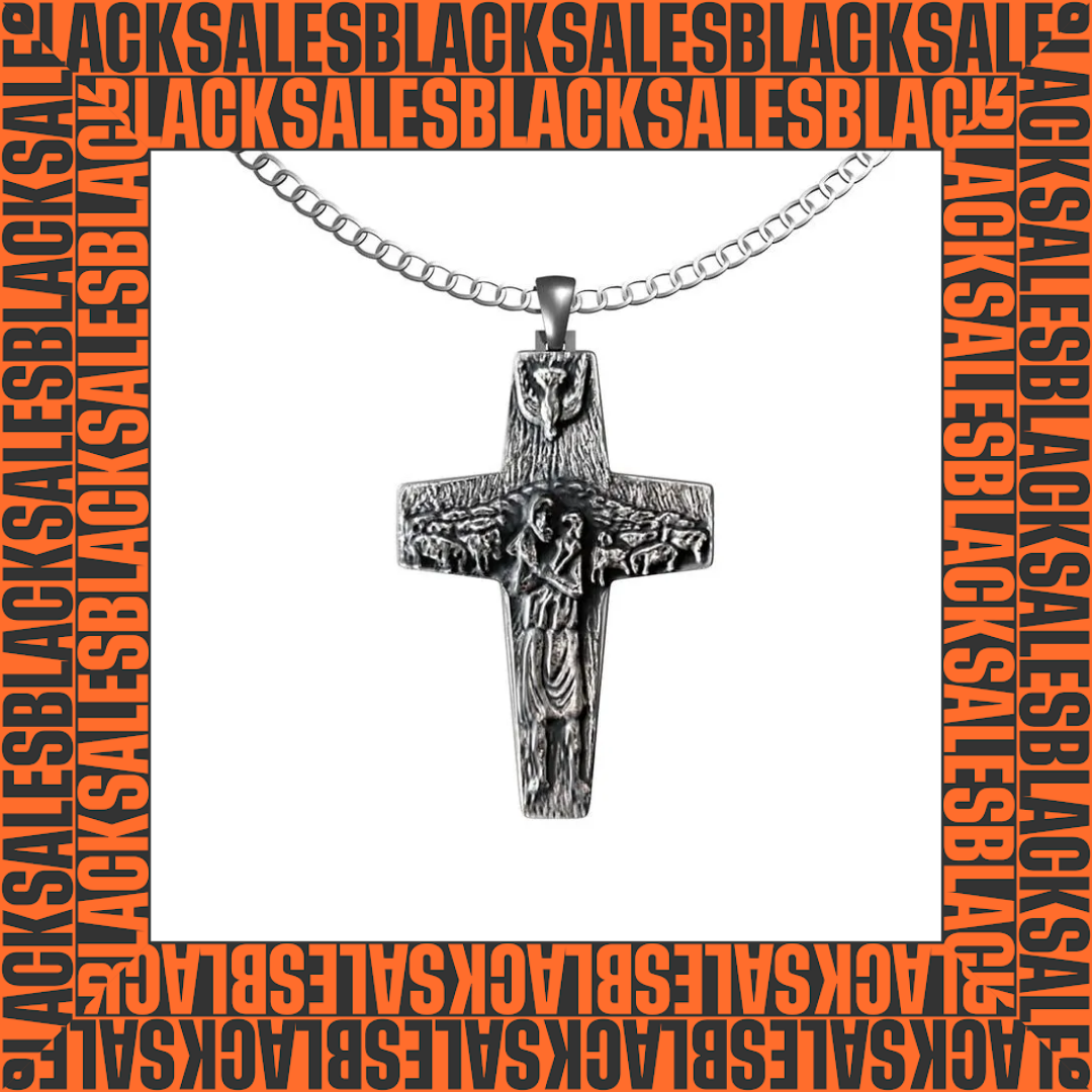 Cruz Buen Pastor Platino