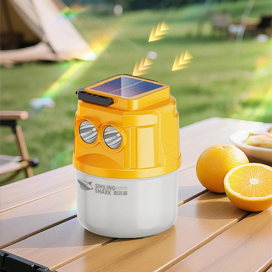 Lámpara de Camping Solar con Doble Faro