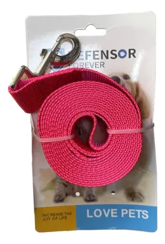 Correa Plana Resistente Para Perro -Rojo