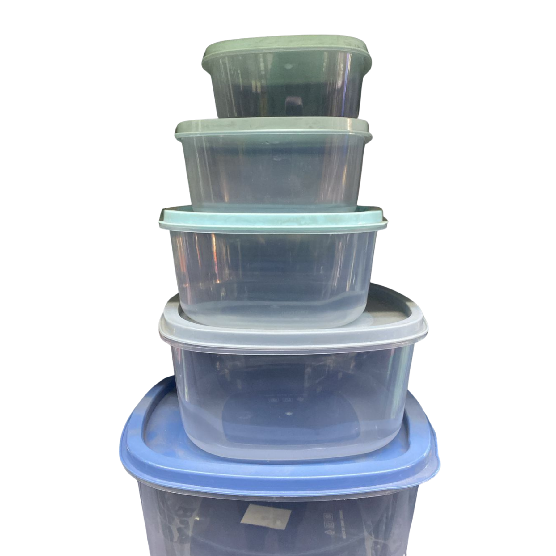 Set De 5 Fuentes Plásticas Con Tapa