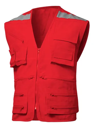 Chaleco Geologo Gabardina Rojo Talla S