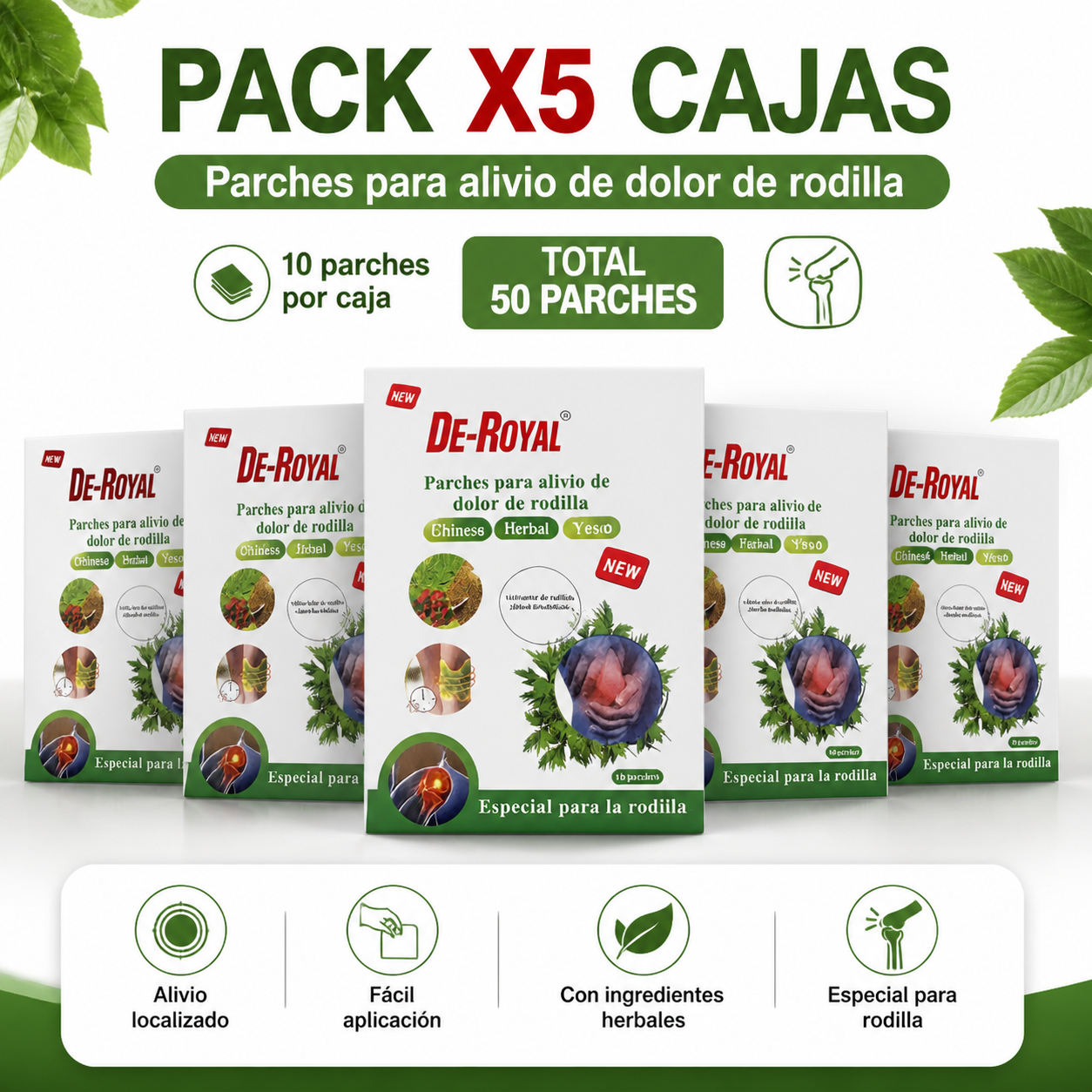 PARCHE DE RODILLA PACK X 5