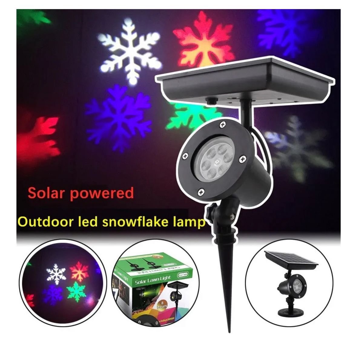 luces solar navidad nieve