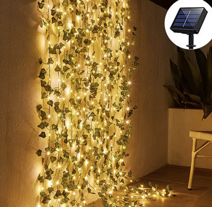 Cortina Enredadera Solar Led de Hojas