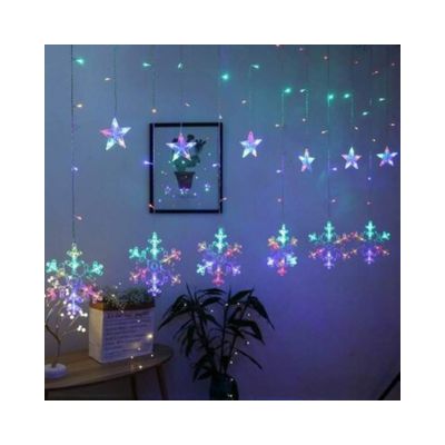 Luces Led copo de nieve y estrellas