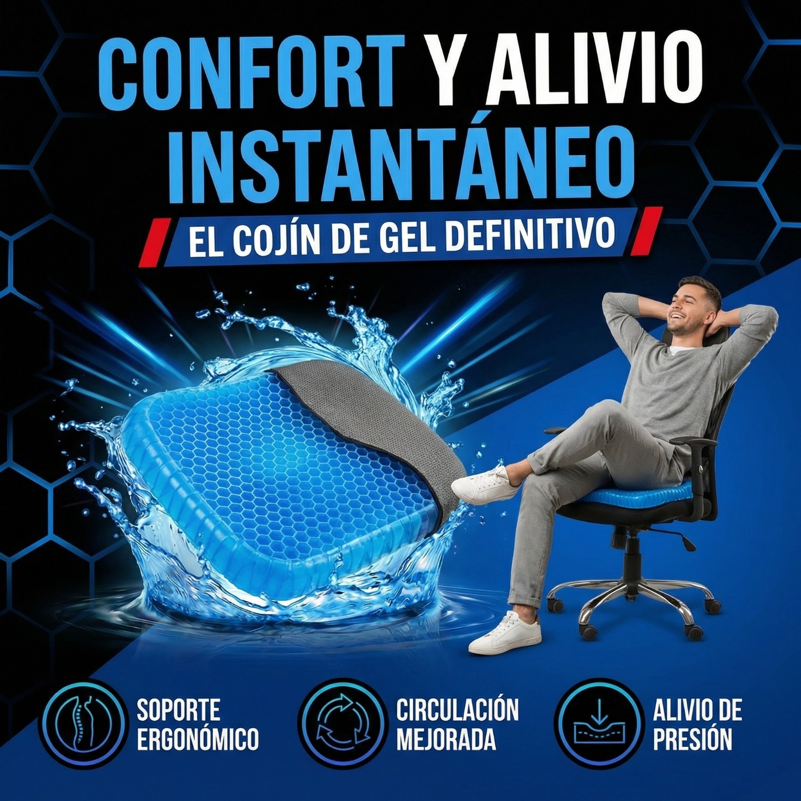 Cojín Suave Gel Flexible Aliviar Fatiga