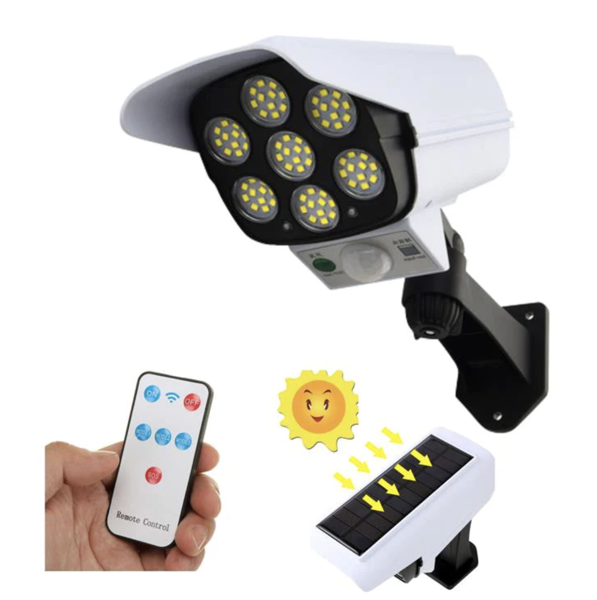 FOCO LED SOLAR TIPO CAMARA CON SENSOR