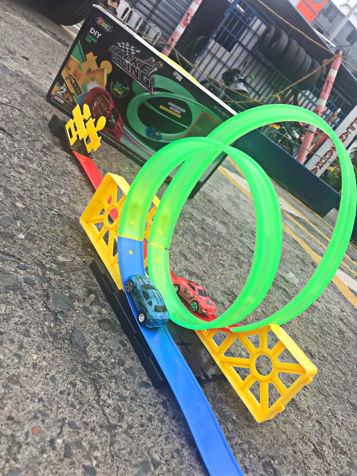 Miniatura 2 de Pista de autos 2 vehículos 90 cm