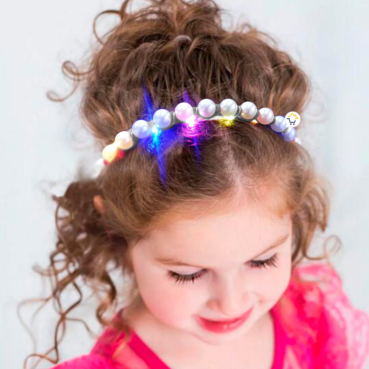 Diadema Tiara Perlas Luces Led 144