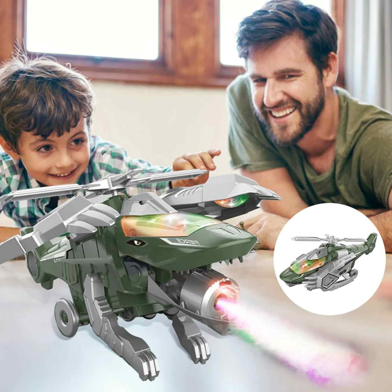 Giocattolo Robot Helly 13 Cm Con Luci Trasformabile - Figura Azione Luminosa Per Bambini