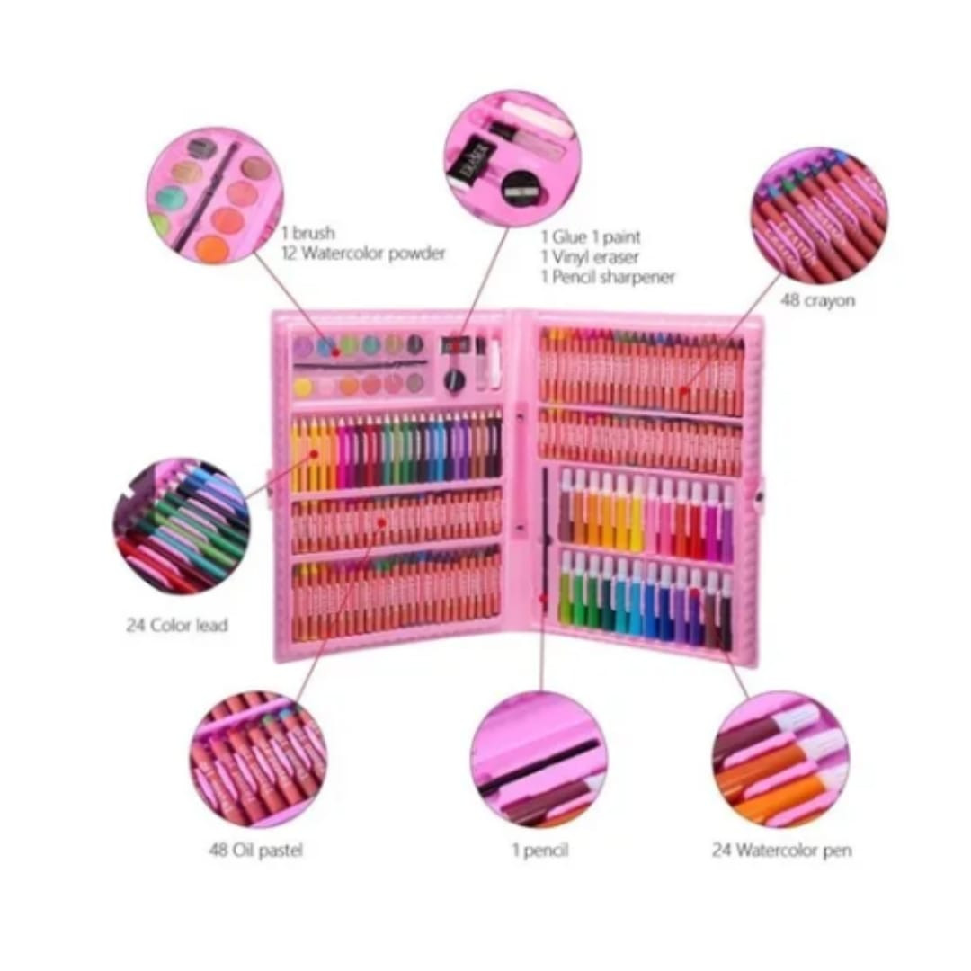 Miniatura 2 de Set de arte 168 piezas rosa Dibujo niñas