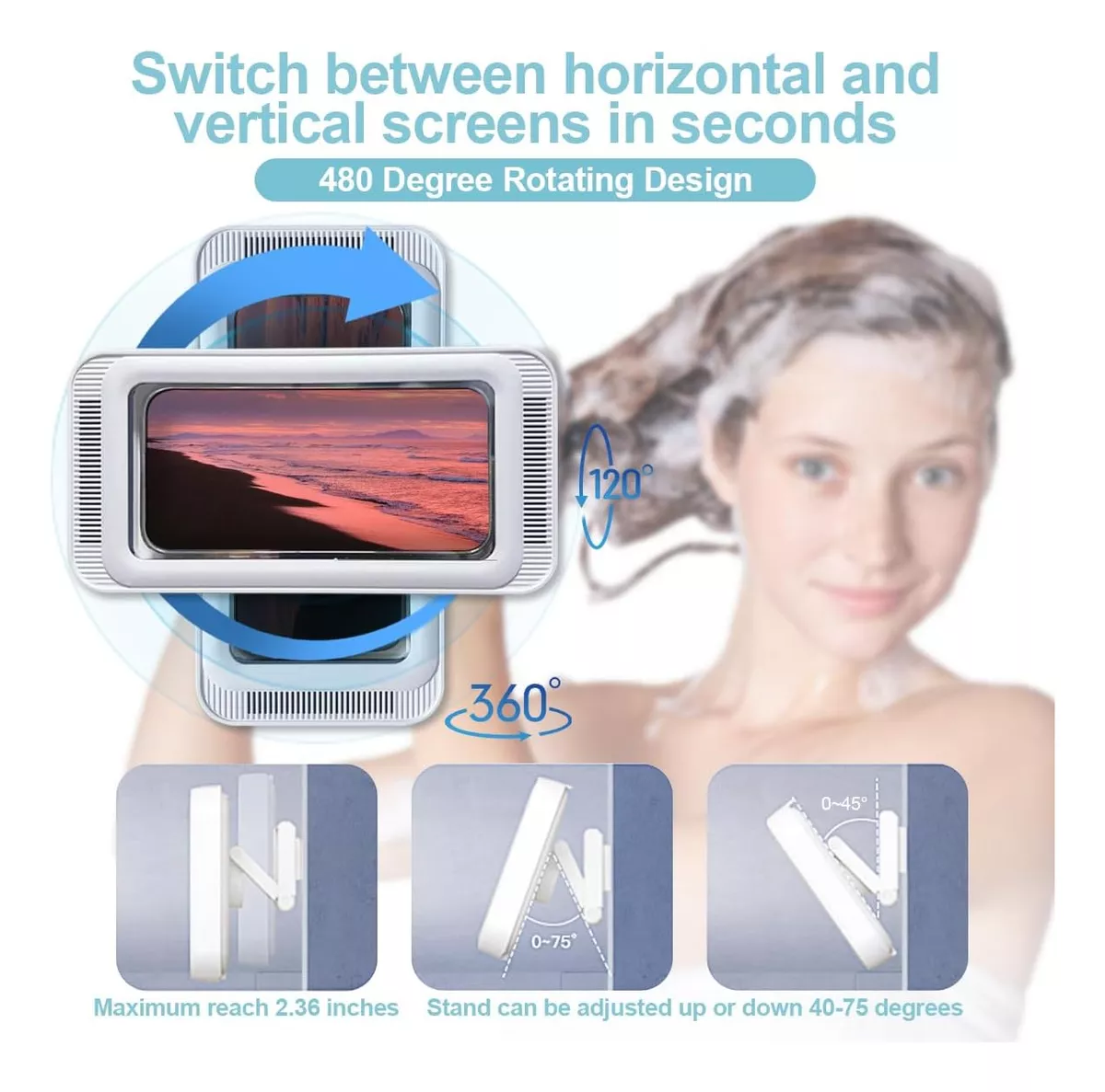 Miniatura 4 de Soporte Para Teléfono De Ducha, Impermea