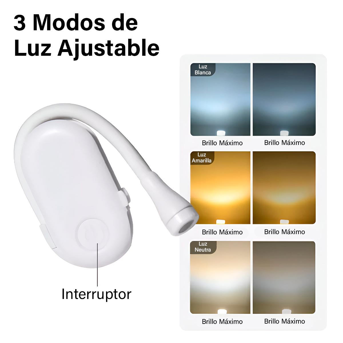 Miniatura 8 de Lampara Clip Recargable 3 Modos C15