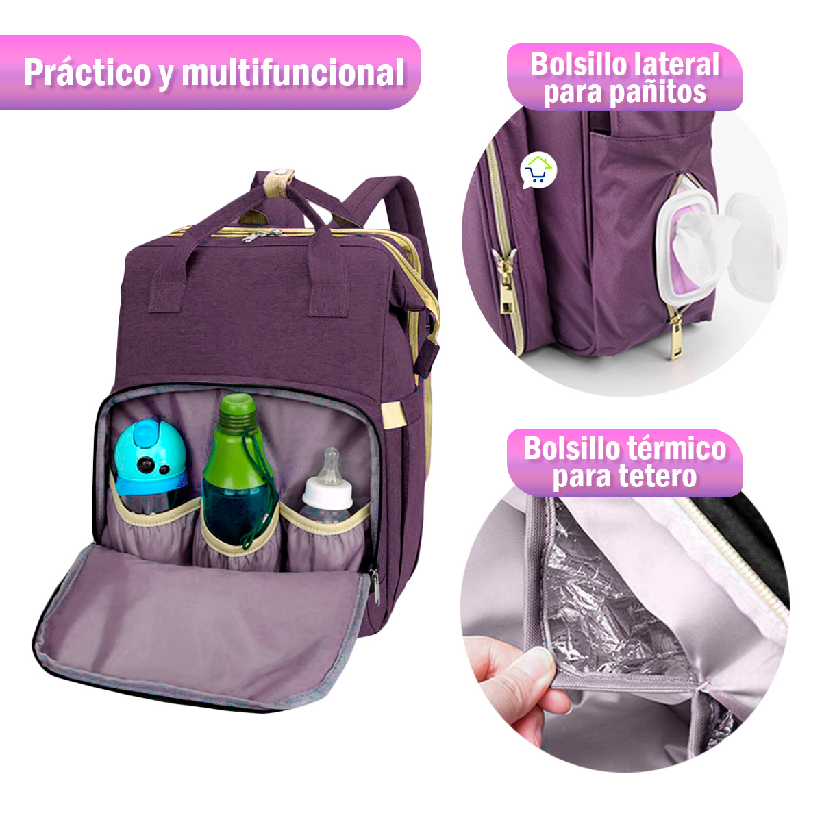 Miniatura 4 de Pañalera Portatil + Cuna PS0066