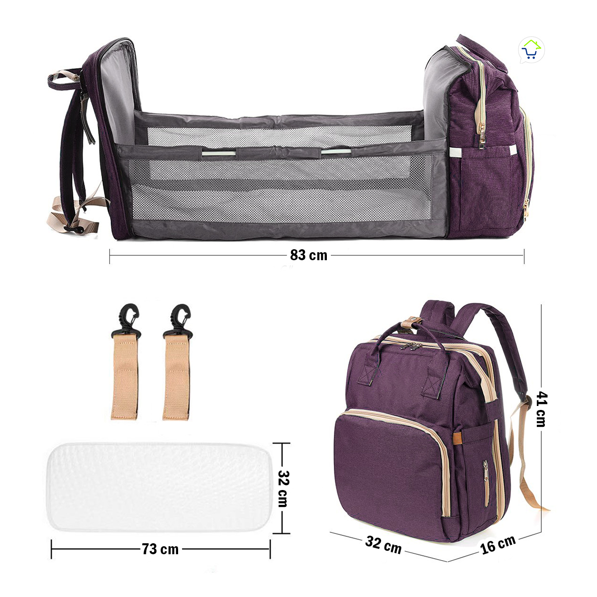 Miniatura 2 de Pañalera Portatil + Cuna PS0066