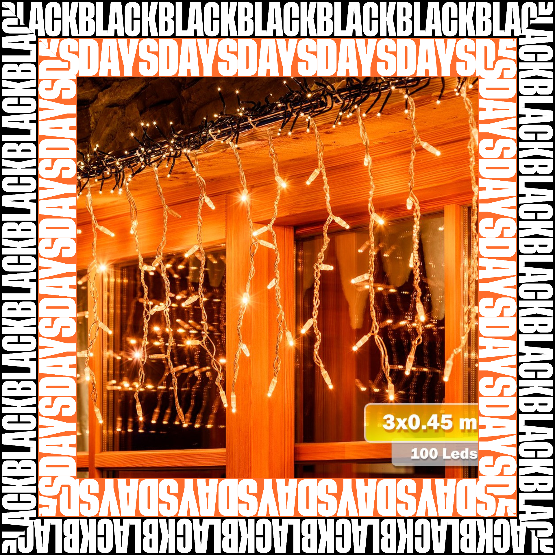 Cortina Led 3Mx45cm 100L 1320 Black Days