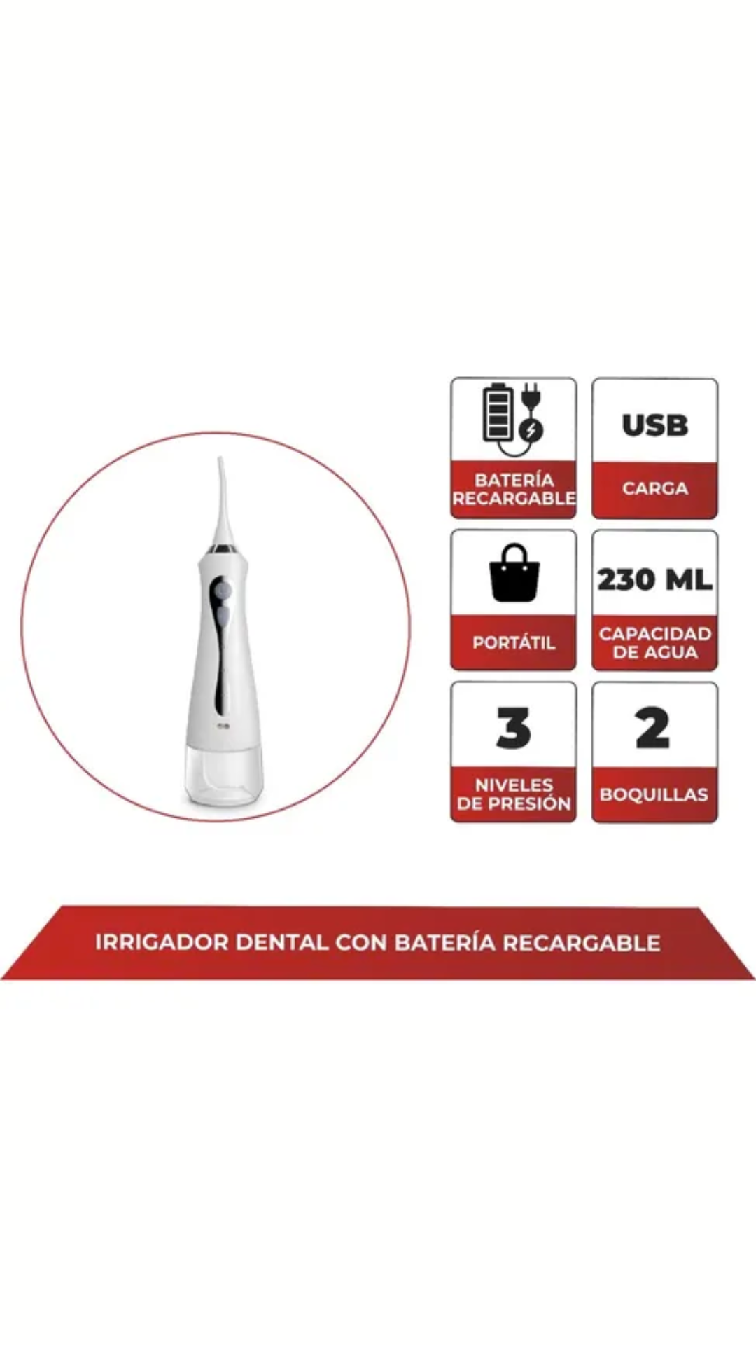 Miniatura 4 de Irrigador Bucal Dental 3 Modos De Trabaj