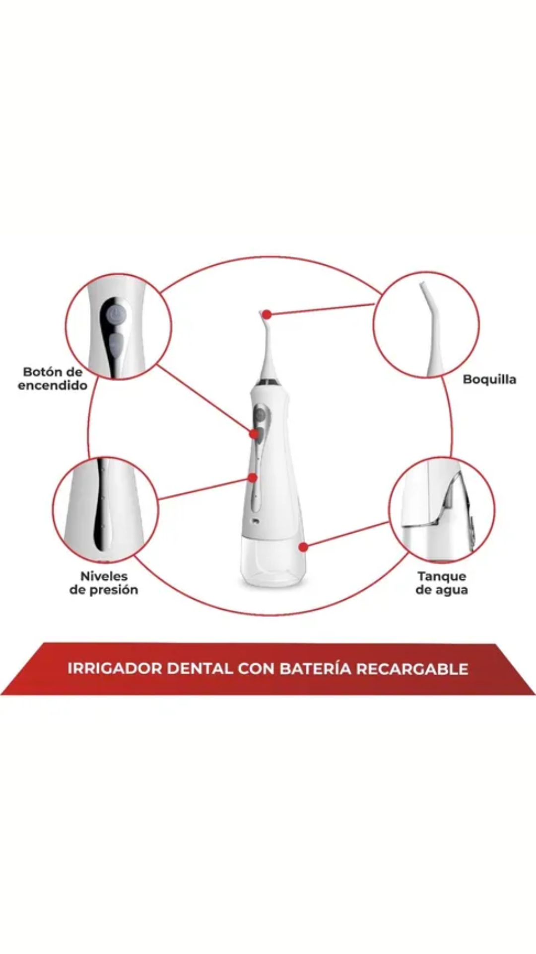 Miniatura 5 de Irrigador Bucal Dental 3 Modos De Trabaj