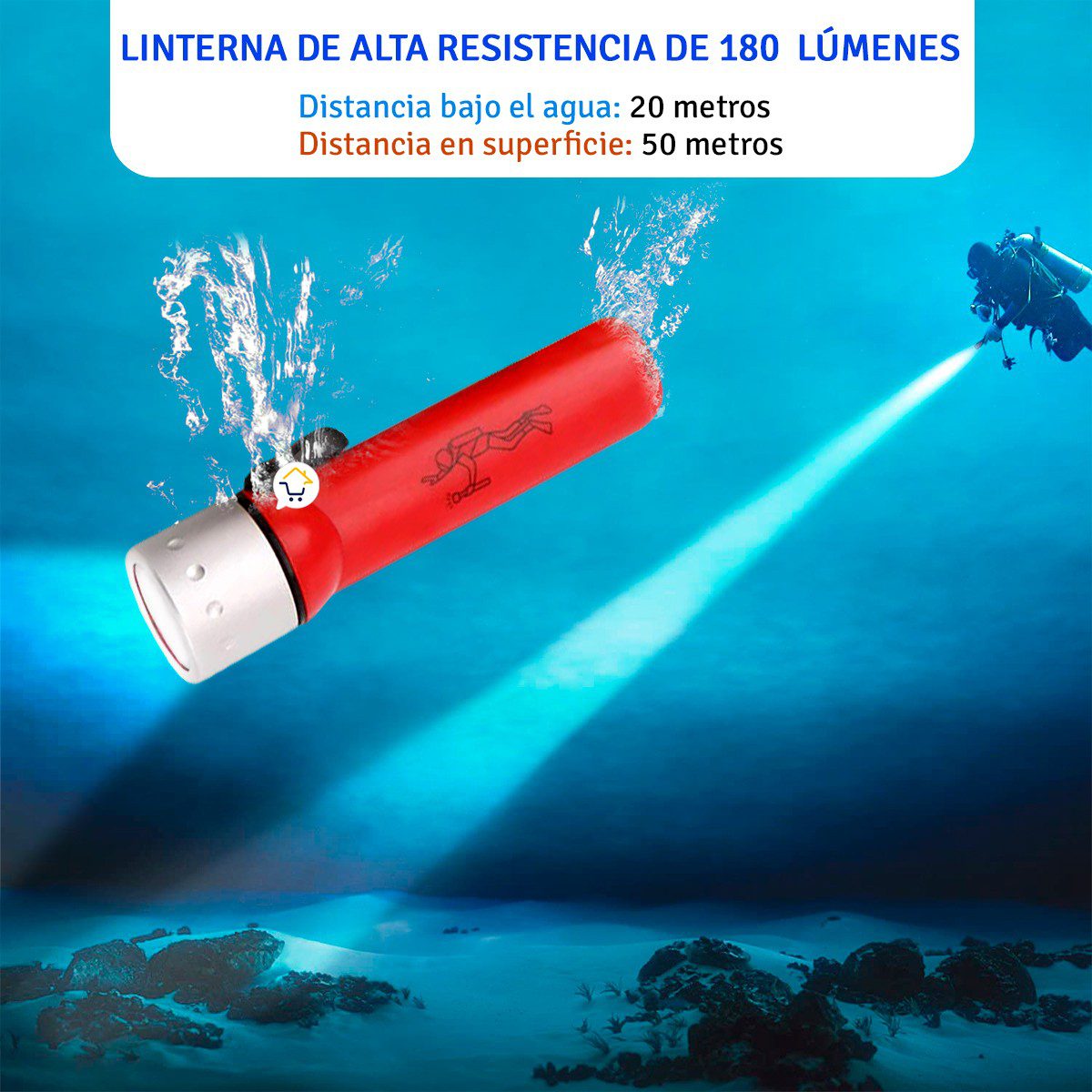 Miniatura 6 de Linterna Acuatica Buceo Sumergible 5108