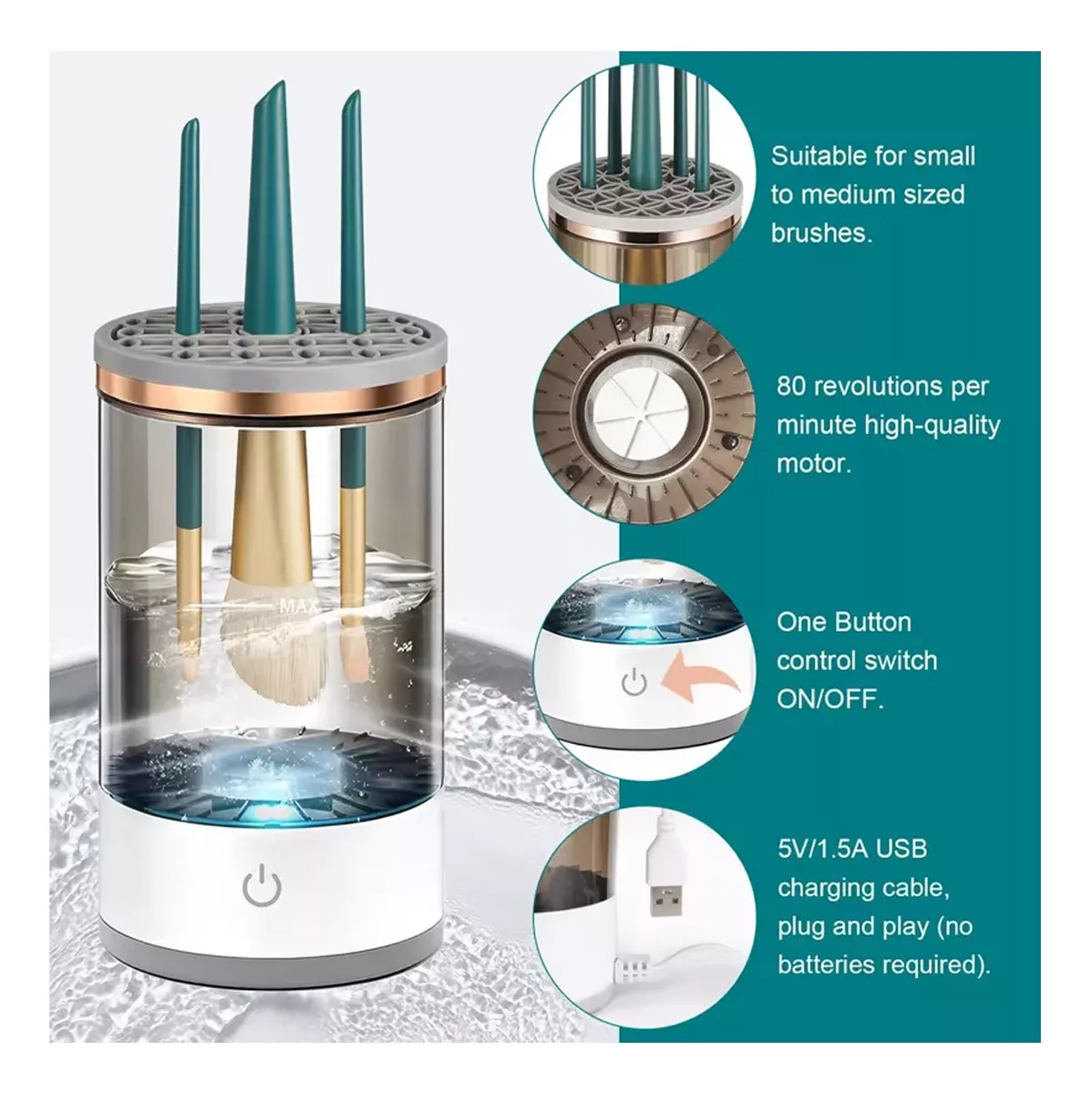 Miniatura 2 de Mini Lavadora De Brochas Portátil