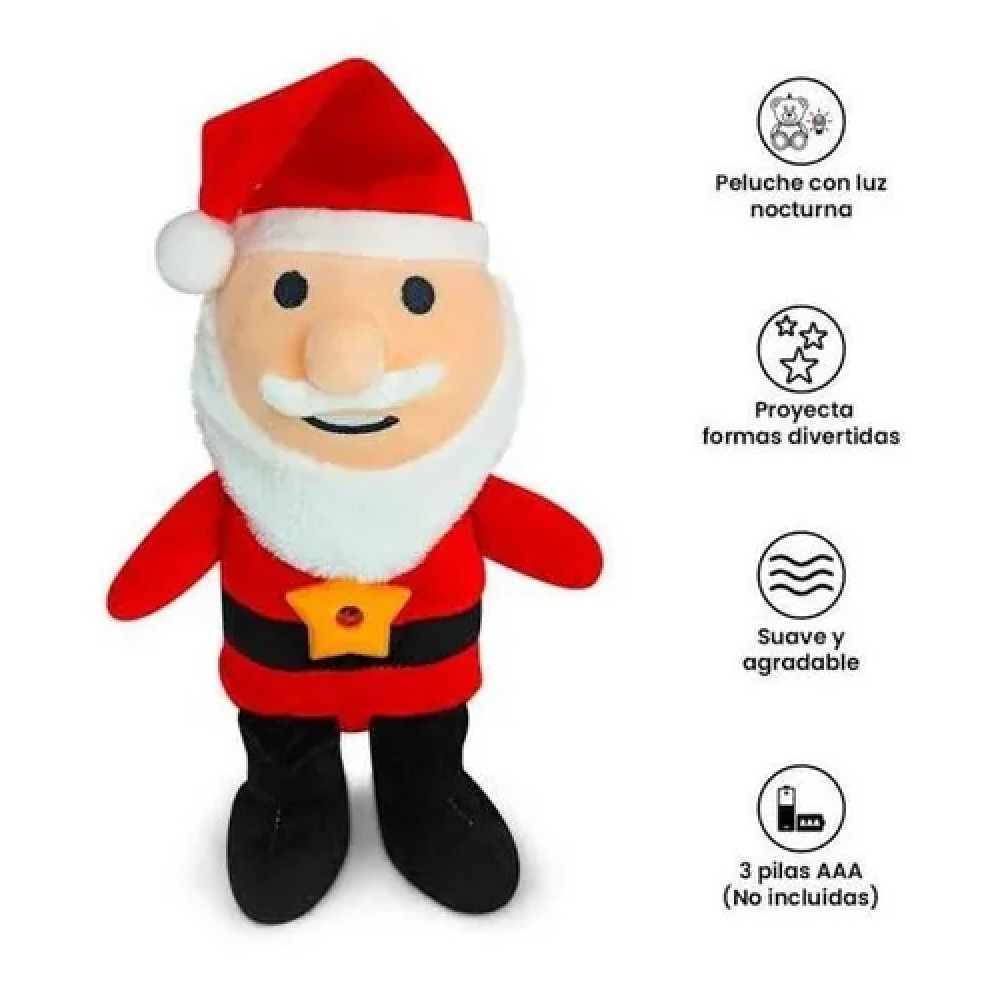 Miniatura 2 de Peluche con Proyección de Luz Papá Noel