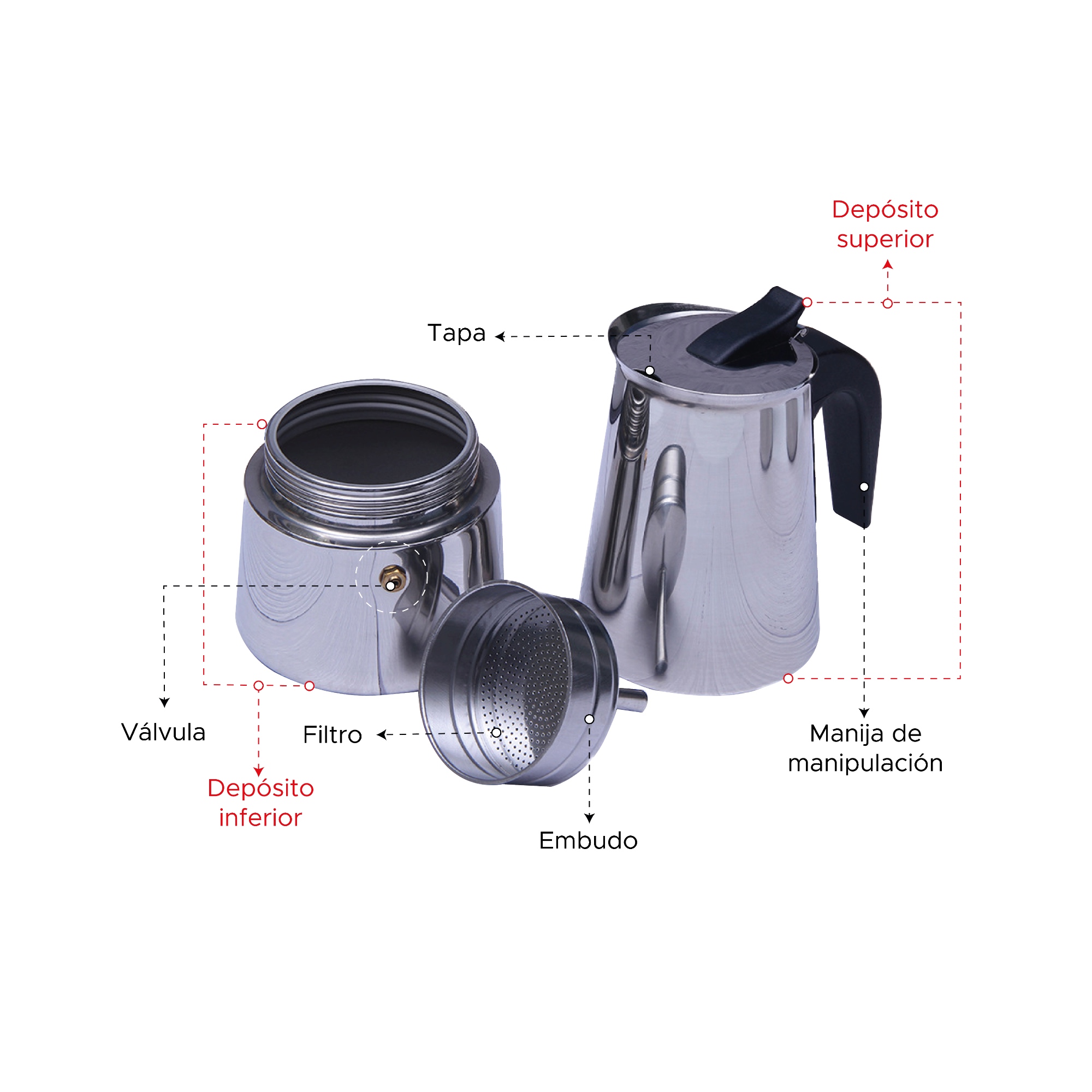 Miniatura 2 de Cafetera tipo italiana 450 ml