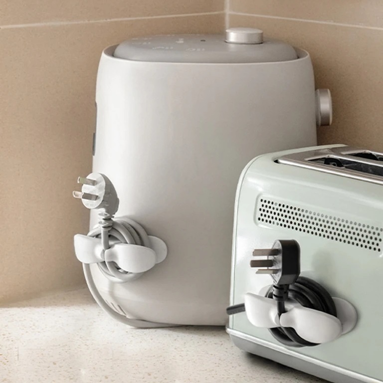 Porta cable organizador adhesivo x2