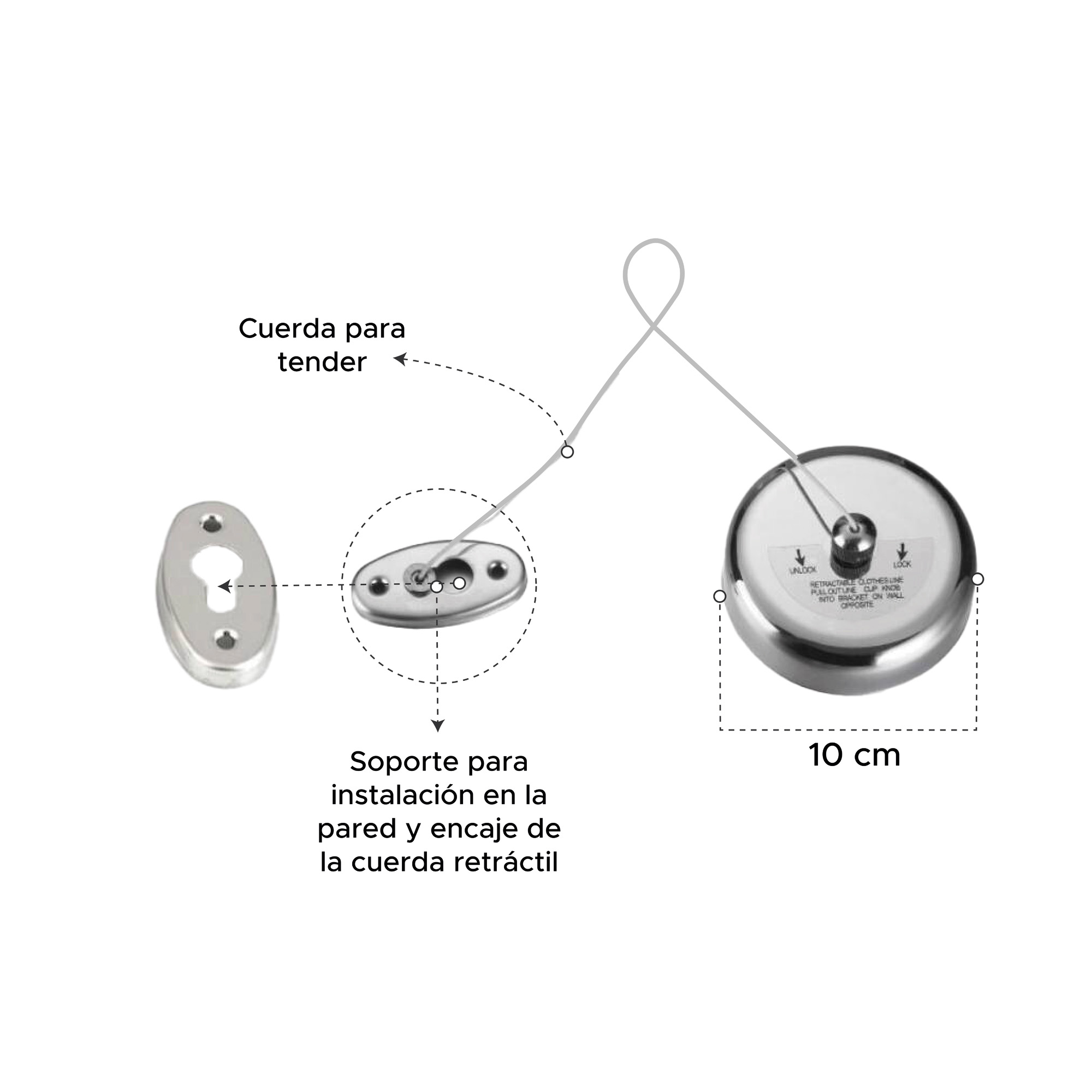 Miniatura 2 de Tendedero en acero con cuerda