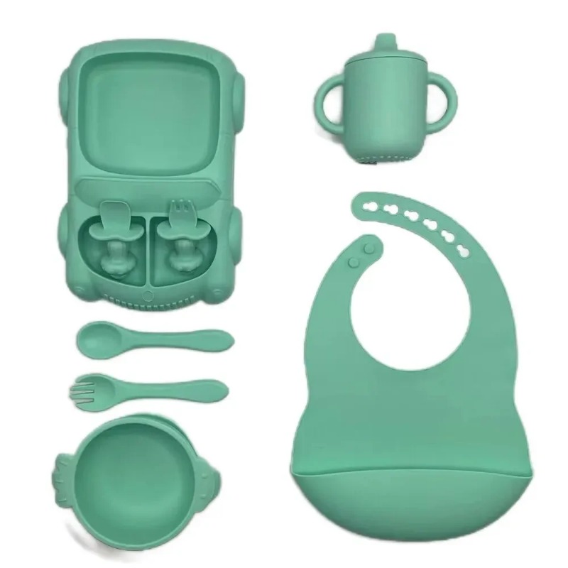 Set vajilla silicon bebe x 6