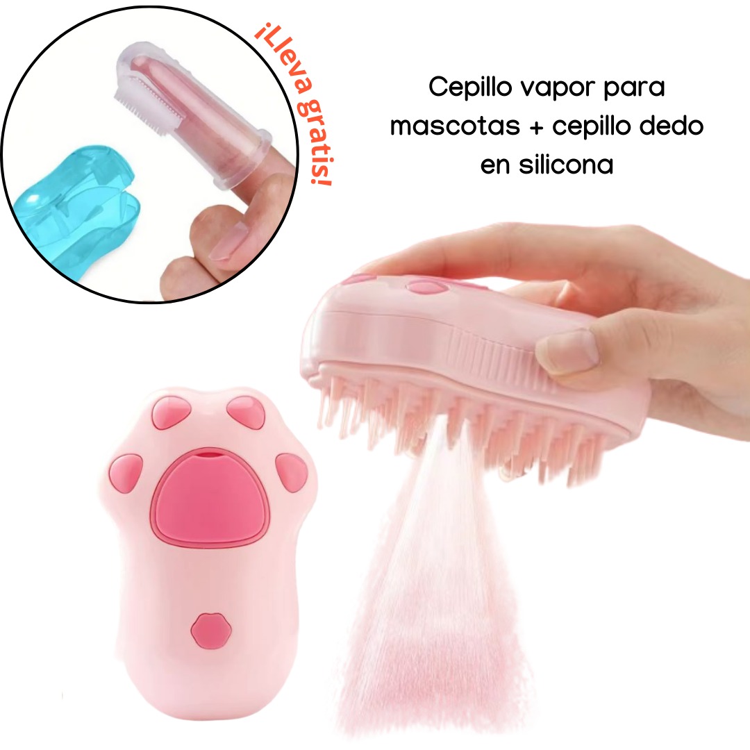 Miniatura 7 de Cepillo de vapor + cepillo dedo mascotas