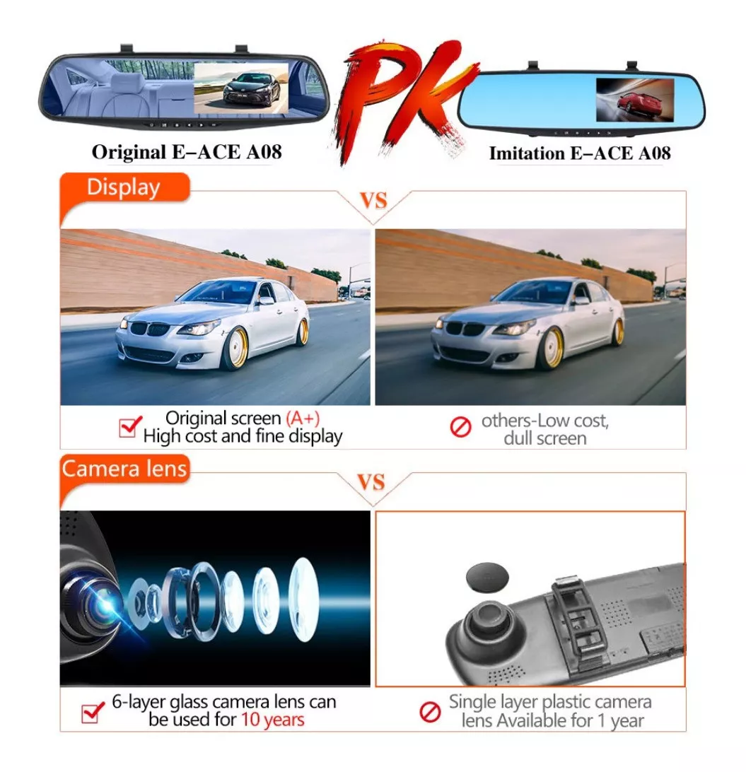 Miniatura 3 de Espejo Retrovisor Con Doble Cámara DVR