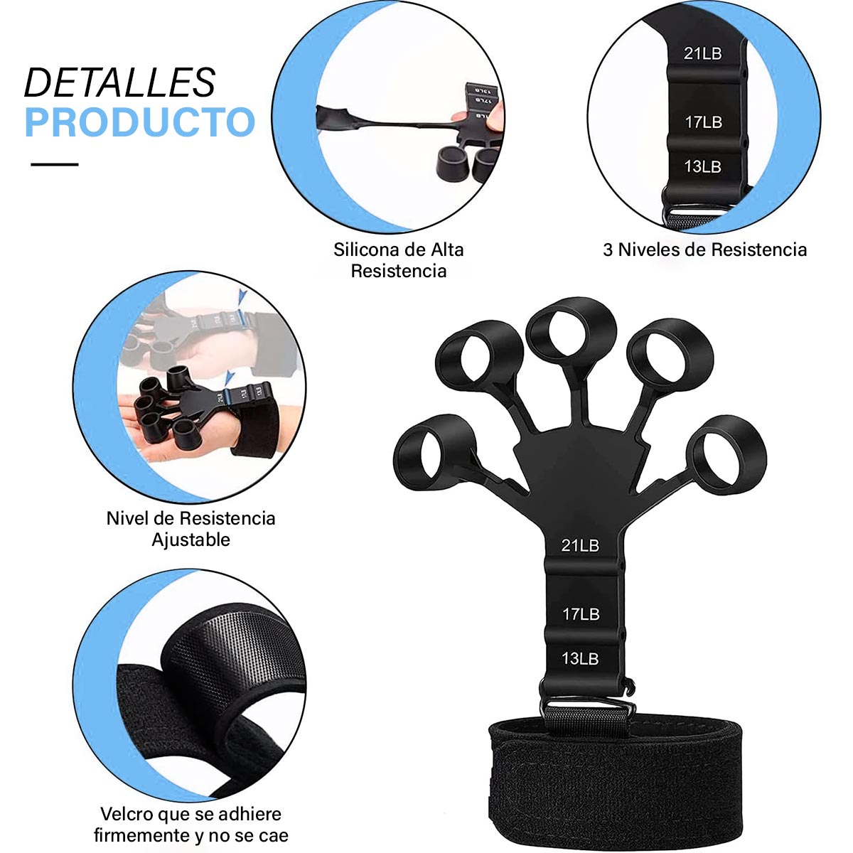 Miniatura 5 de Ejercitador 5 Dedos Entrenador 4698