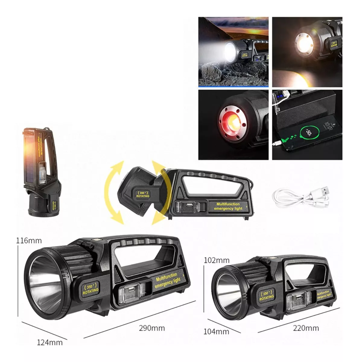 Miniatura 4 de LINTERNA LAMPARA RECARGA USB