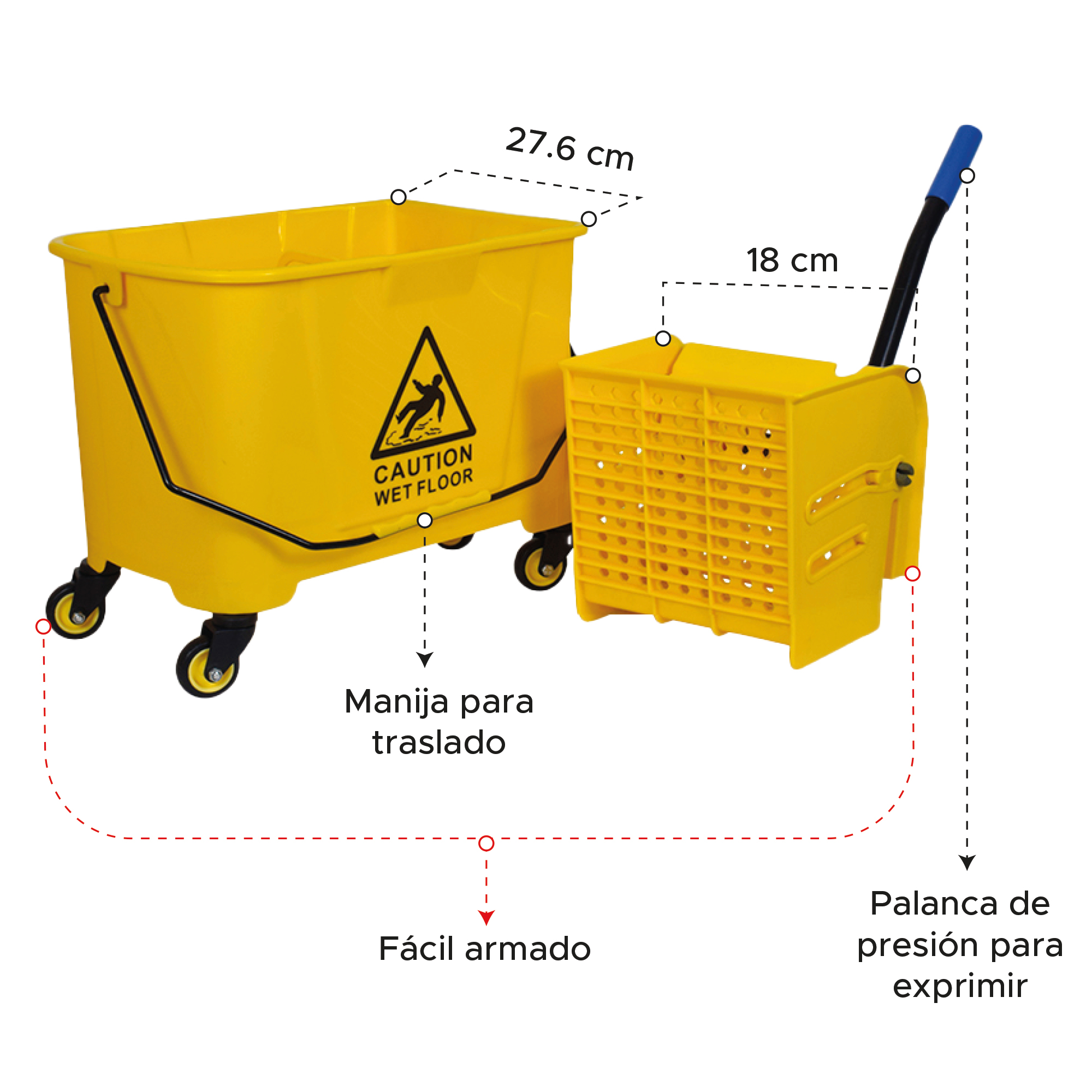 Miniatura 5 de Balde exprimidor 20 litros amarillo