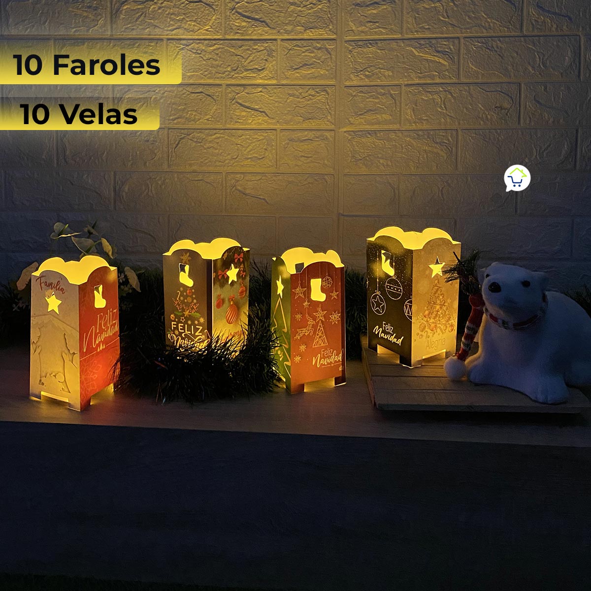 Miniatura 4 de Faroles Navidad X10 Velas Farol NVX10
