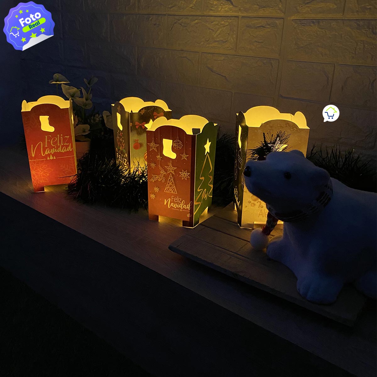 Miniatura 3 de Faroles Navidad X10 Velas Farol NVX10