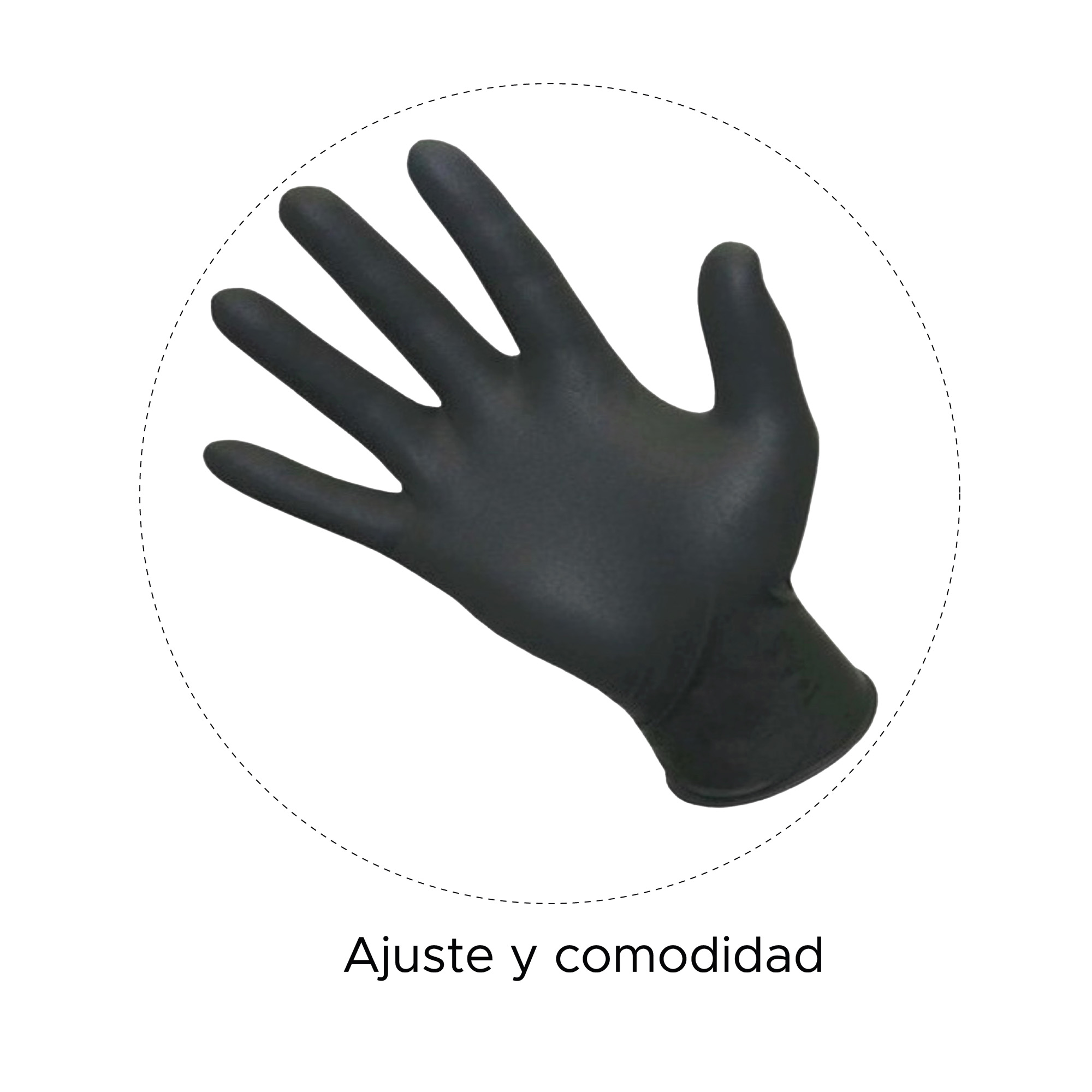 Miniatura 3 de Guantes de nitrilo negros talla L