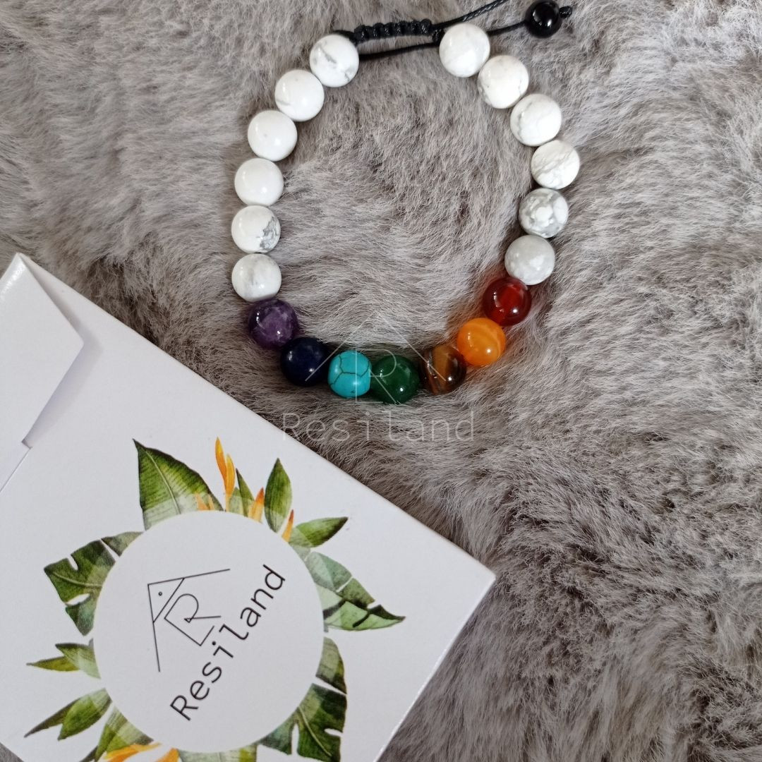 Miniatura 2 de Pulsera 7 Chakras con Blanco