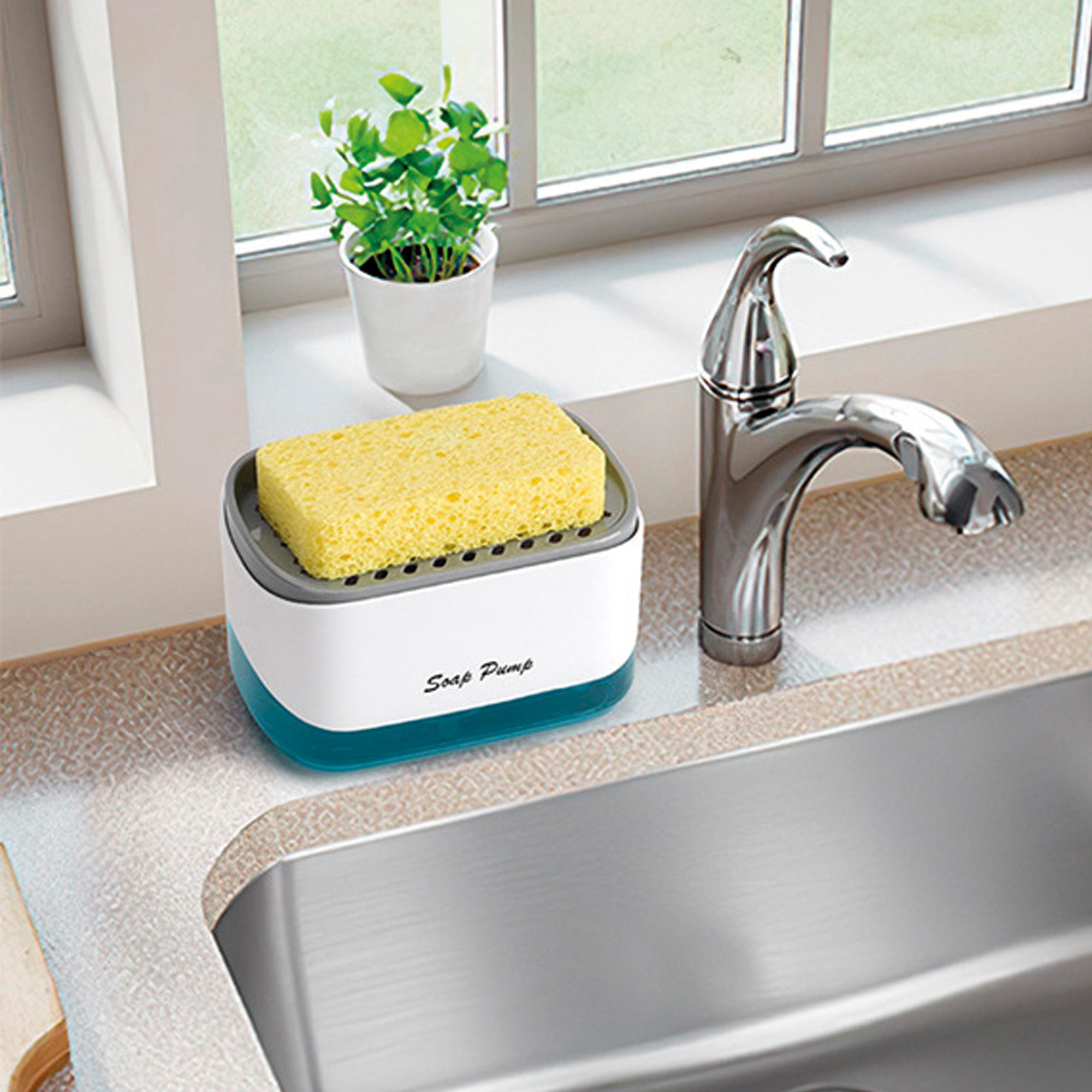 Miniatura 6 de Dispensador de jabón lavaloza blanco