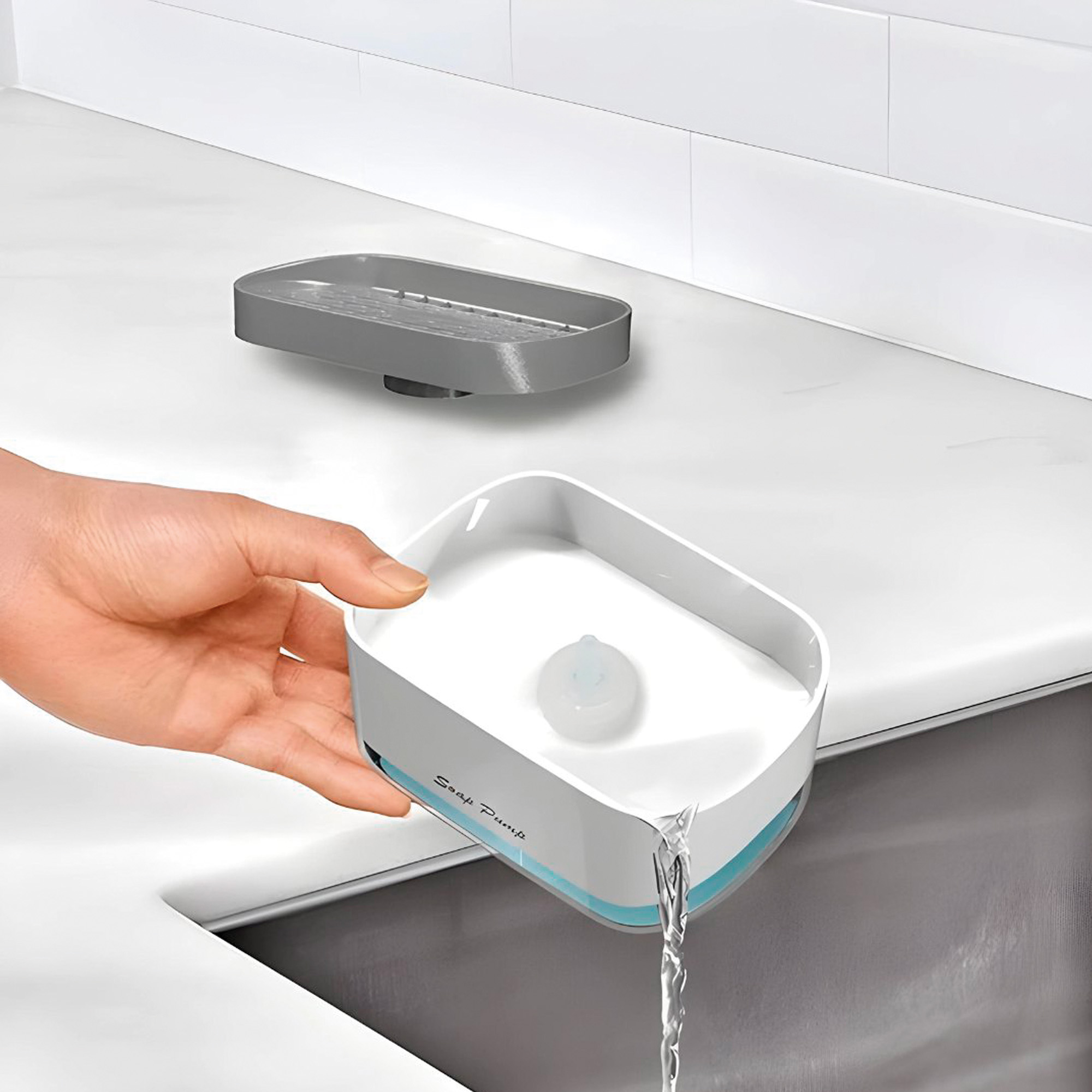 Miniatura 4 de Dispensador de jabón lavaloza blanco