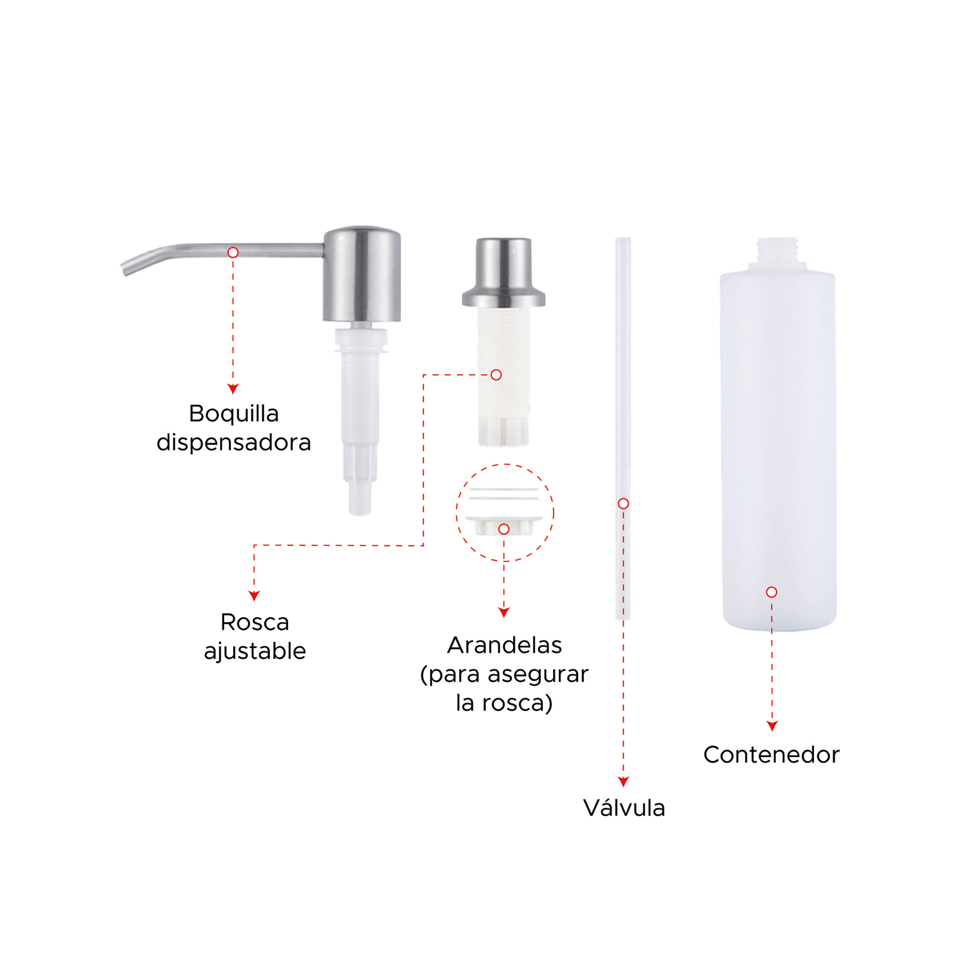 Miniatura 4 de Dispensador de jabón lavaloza empotrable