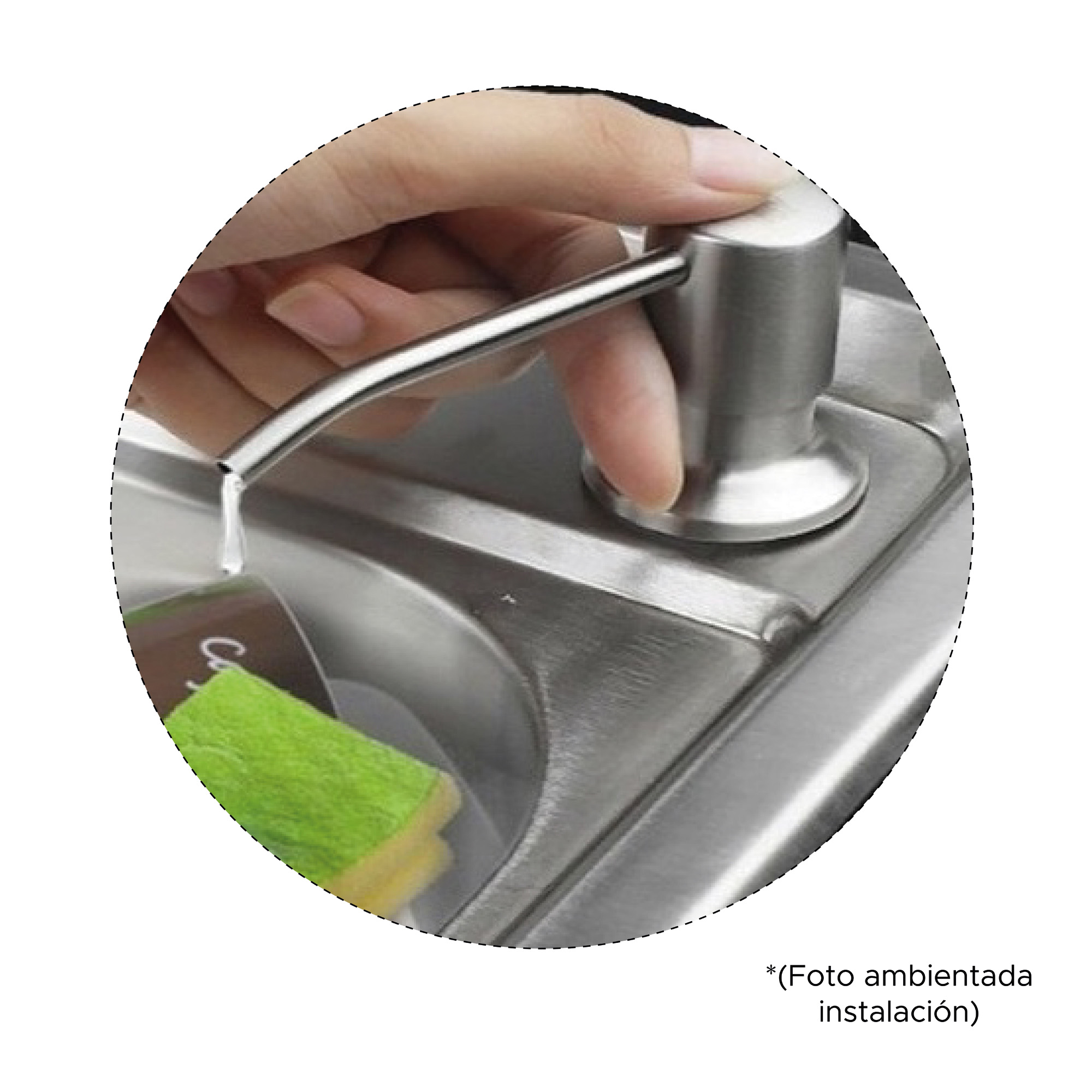 Miniatura 5 de Dispensador de jabón lavaloza empotrable