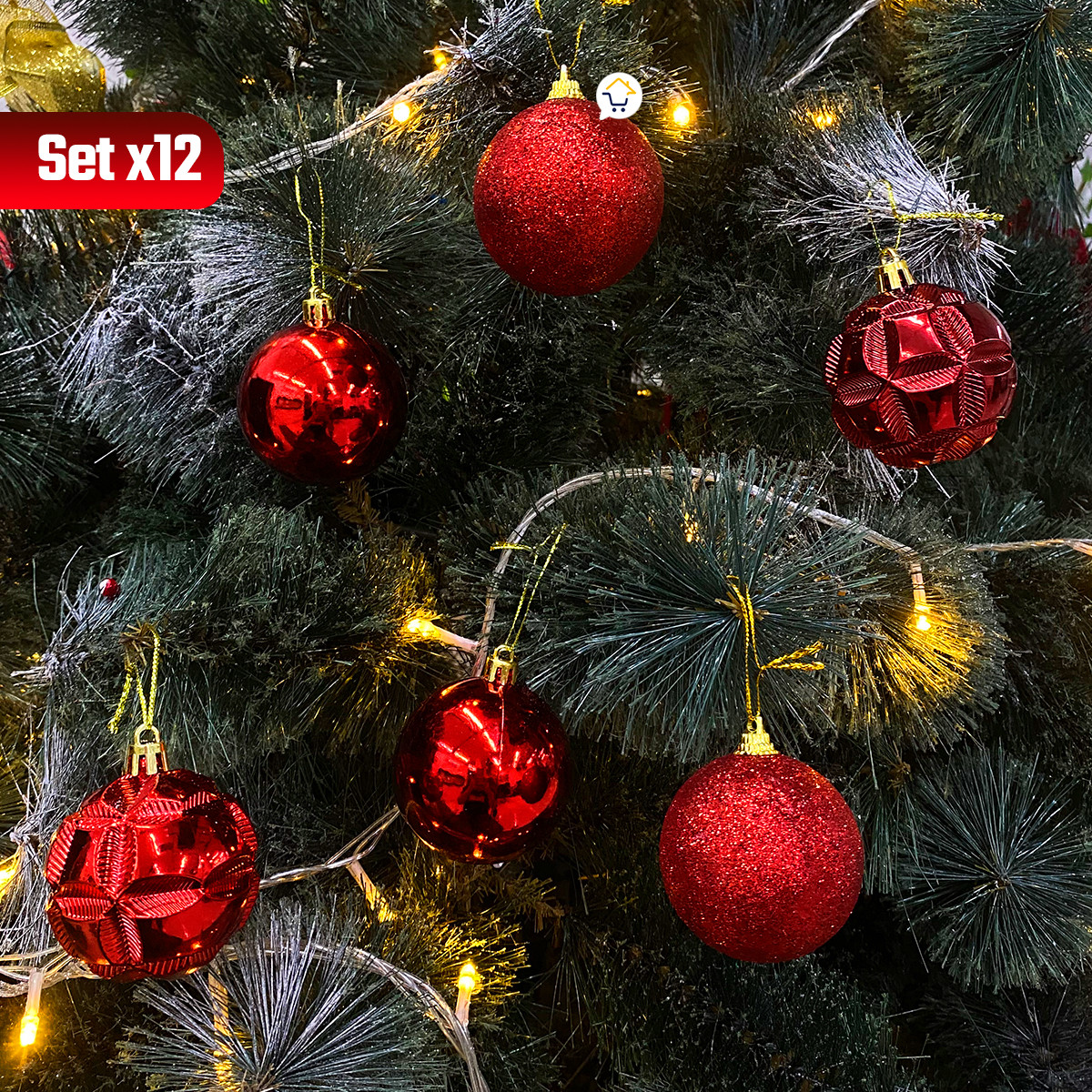 Bolas Navideñas X12 Navidad A1366