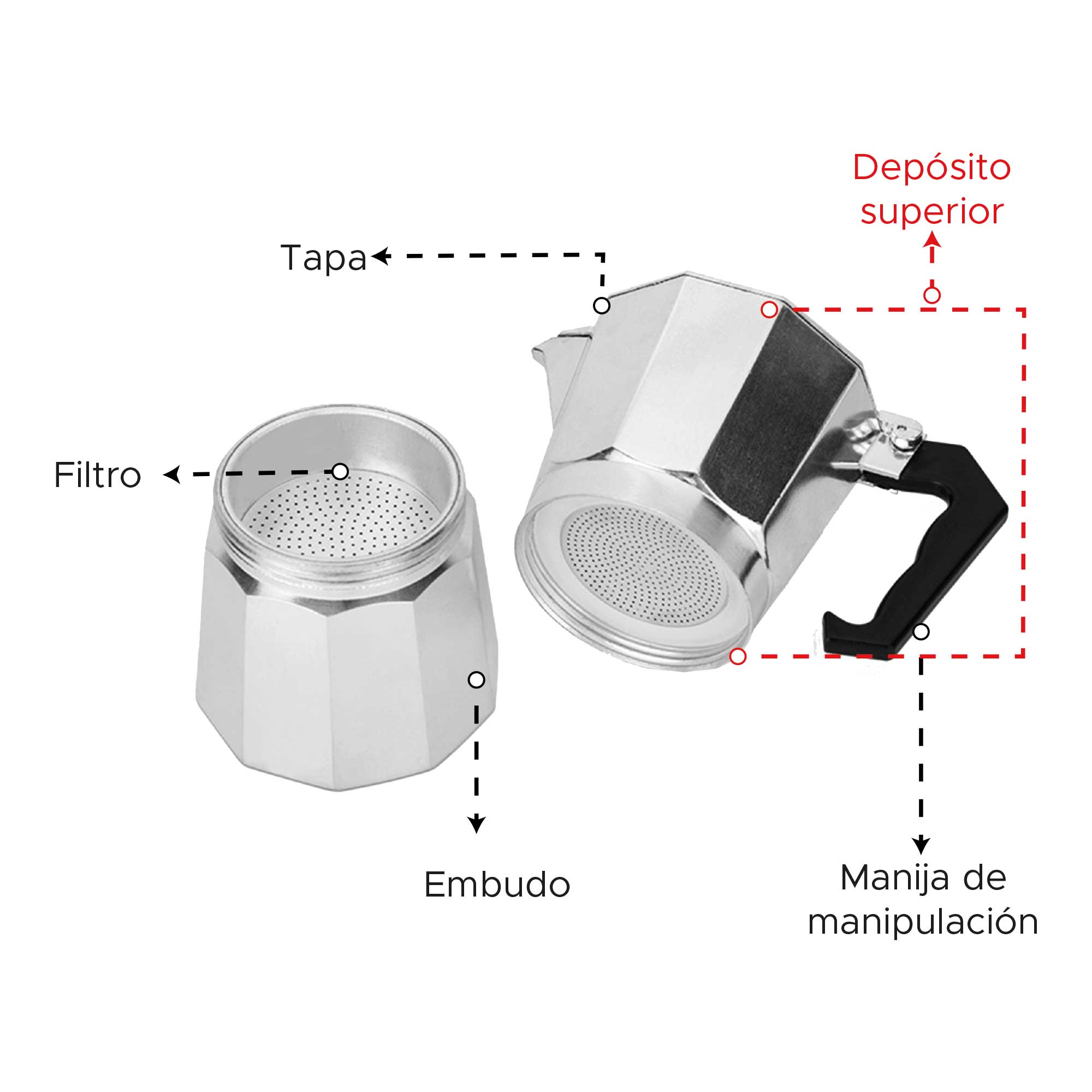 Miniatura 2 de Cafetera moka 14 tazas - 850 ml