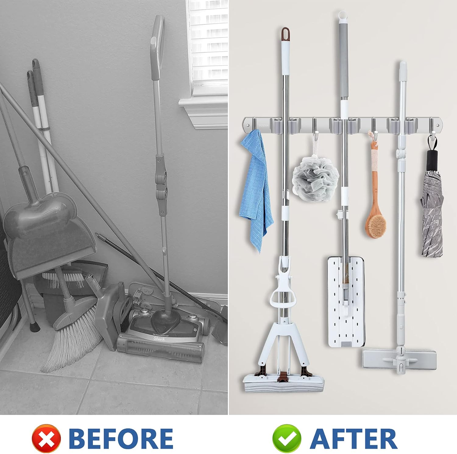 Miniatura 3 de Organizador de Escobas Traperos en Acero