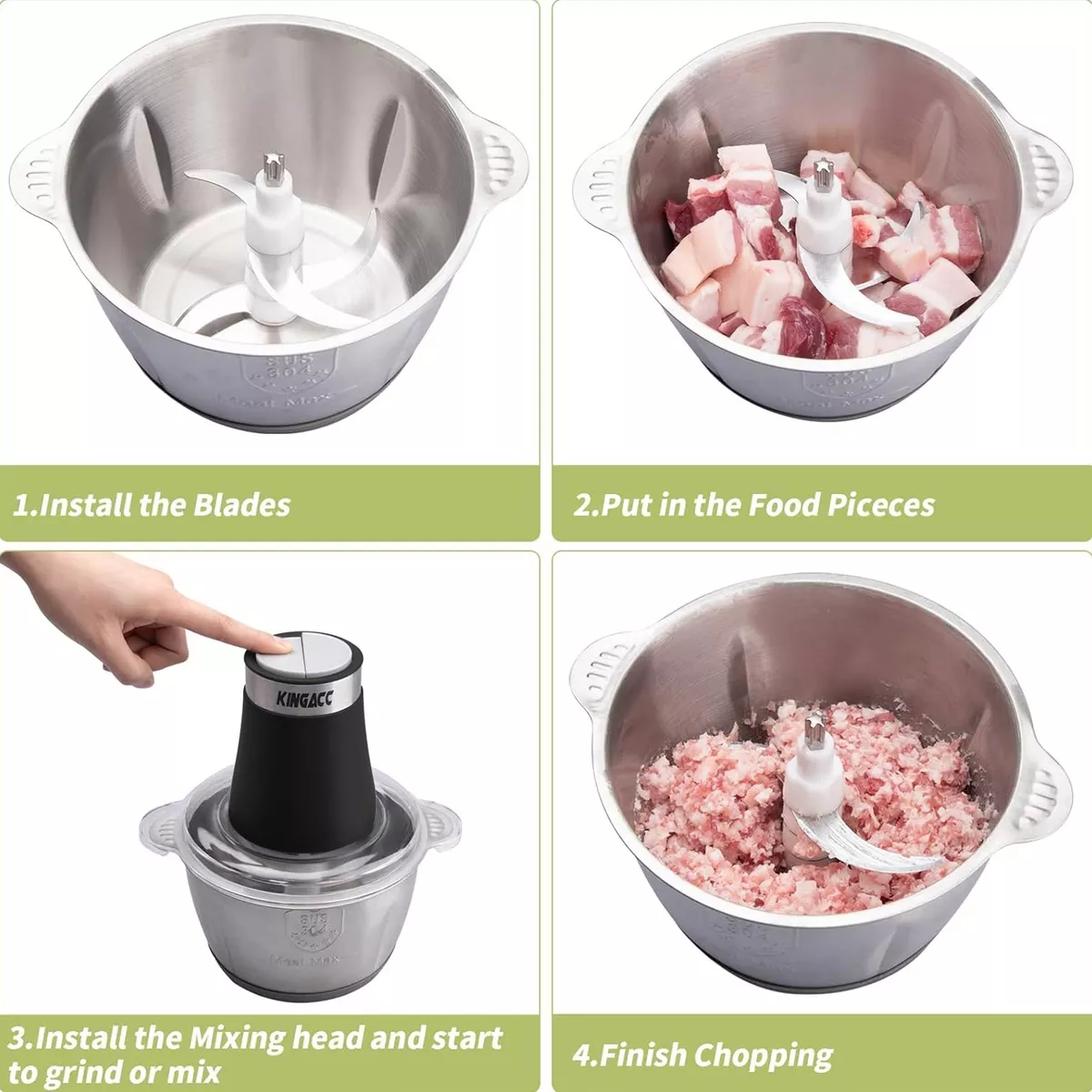 Miniatura 7 de Molino Picadora De Carne Eléctrica 2 Lit