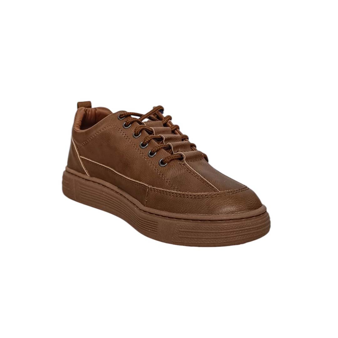 Vista 5 de FADED® Tenis Casual de Cuero Genuino - Color: Marrón, Talla: 37