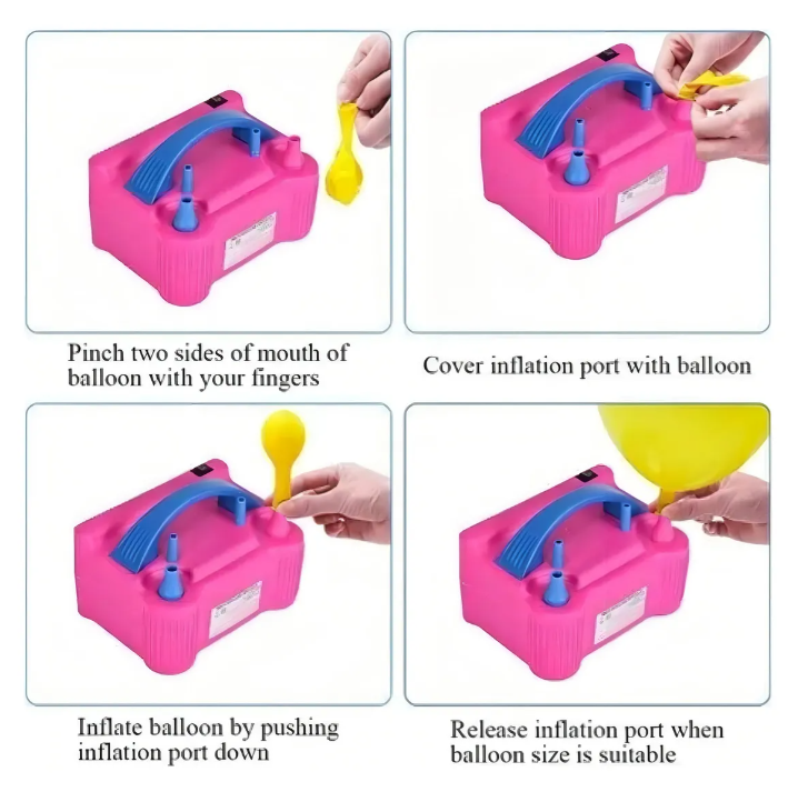 Miniatura 3 de Inflador De Globos Electrico Doble Boqui