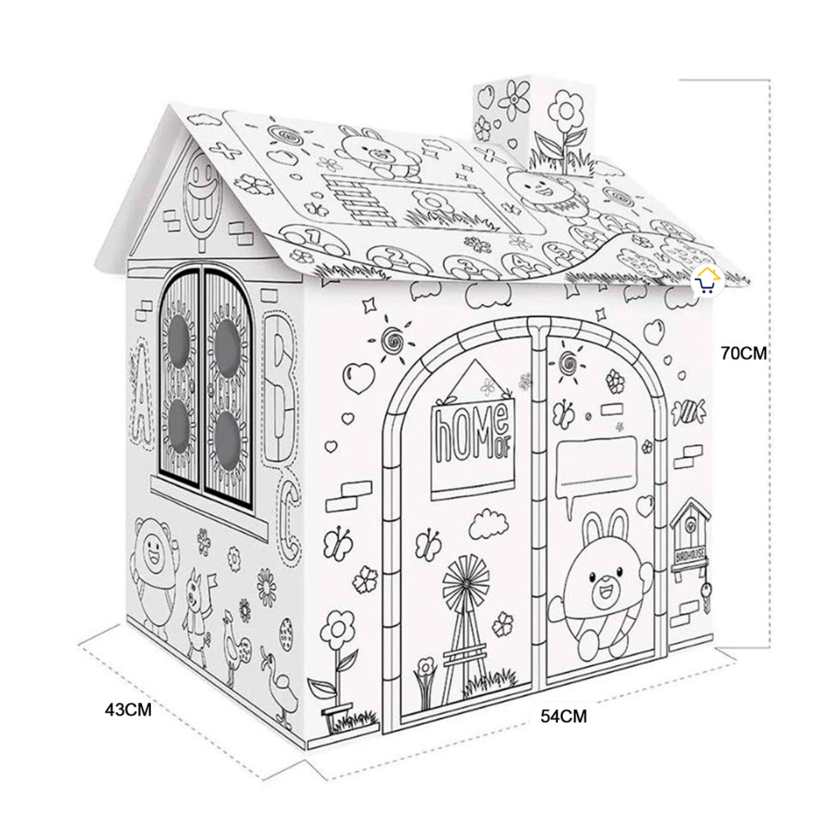 Miniatura 2 de Casa Armable Para Colorear Carton TENT1B