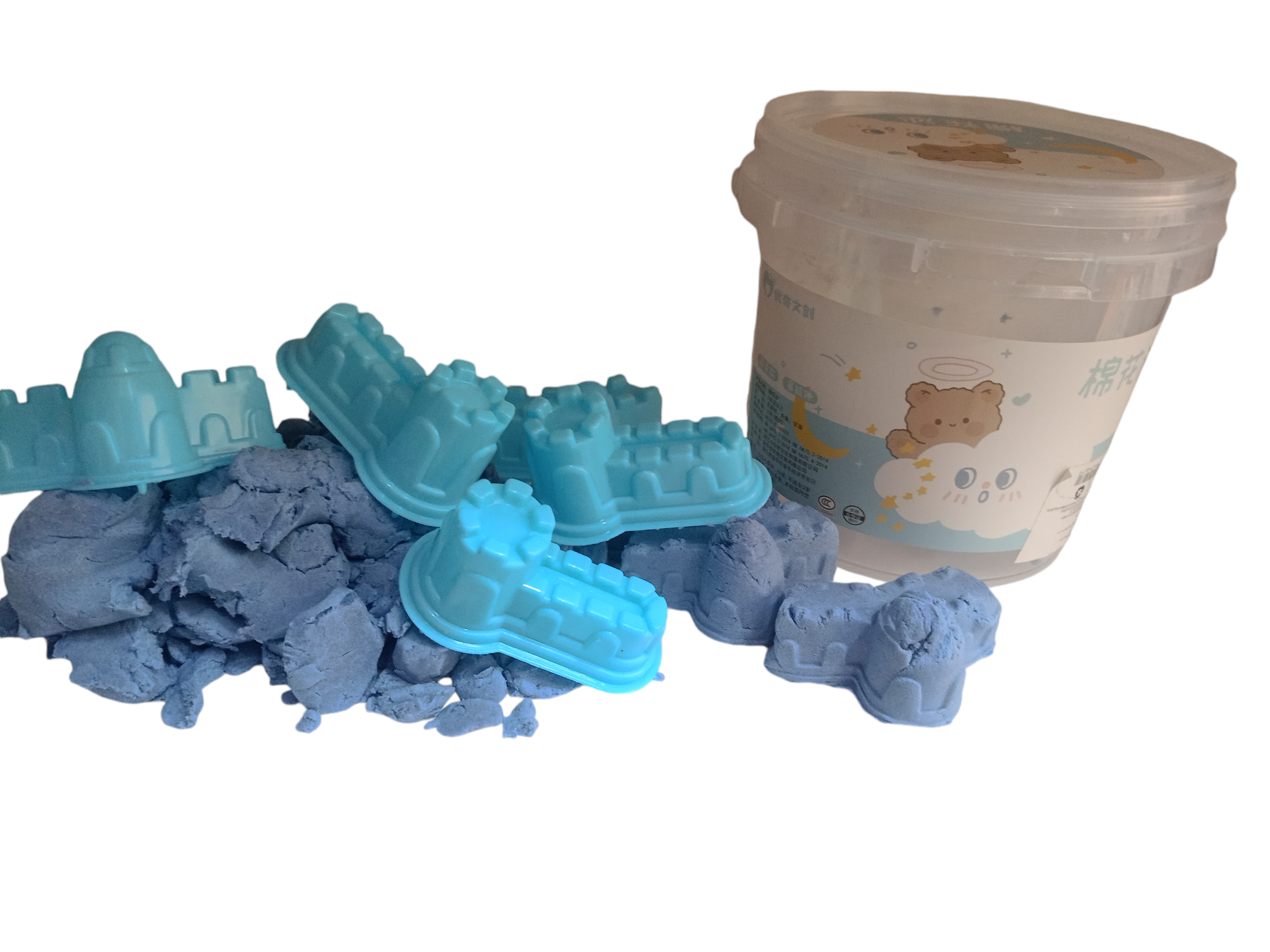 Juego de arena cinética + balde y moldes